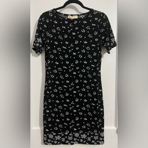 Michael Kors Black and White Floral Mini Dress